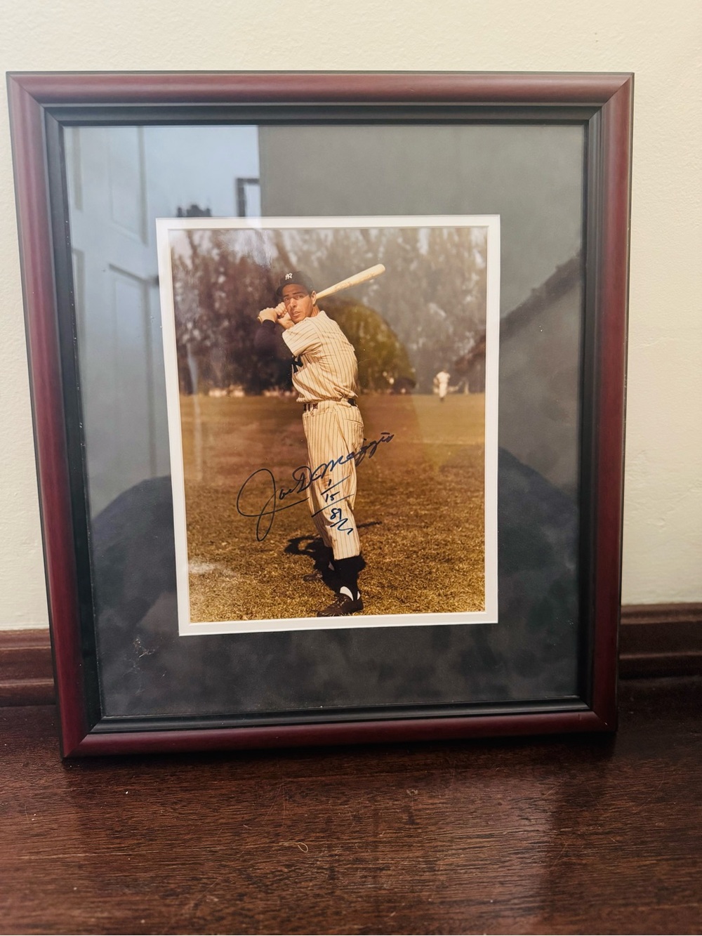 AUTHENTIC Joe DiMaggio signed framed picture